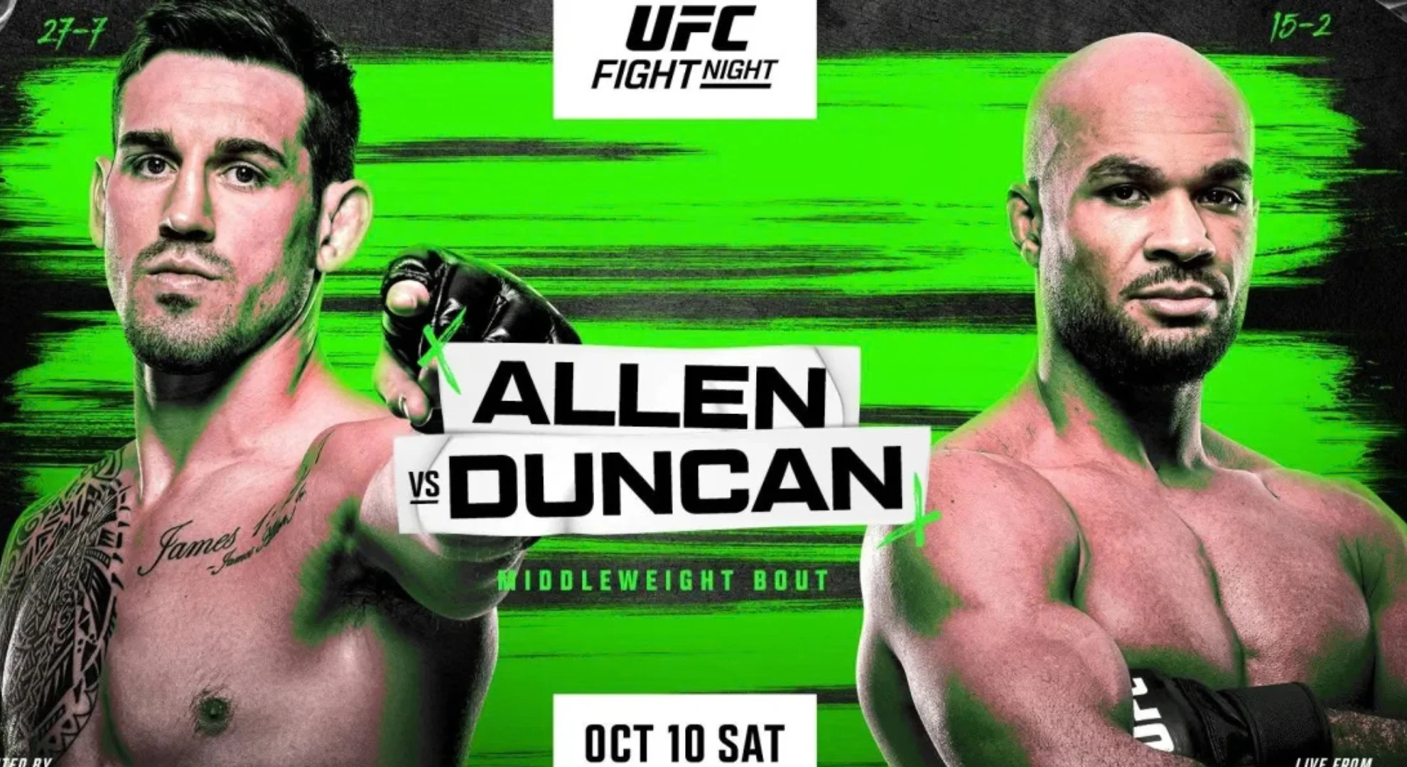 UFC Vegas 122: Brendan Allen vs. Christian Leroy Duncan – Especialistas Dividem Palpites e Preveem o Vencedor da Luta Principal!